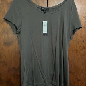 Ann Taylor Charcoal Short Sleeve Top